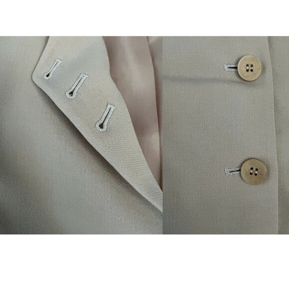 vtg 90s Emanuel ungaro Designer beige minimalist classic button blazer size 2 - Picture 12 of 12